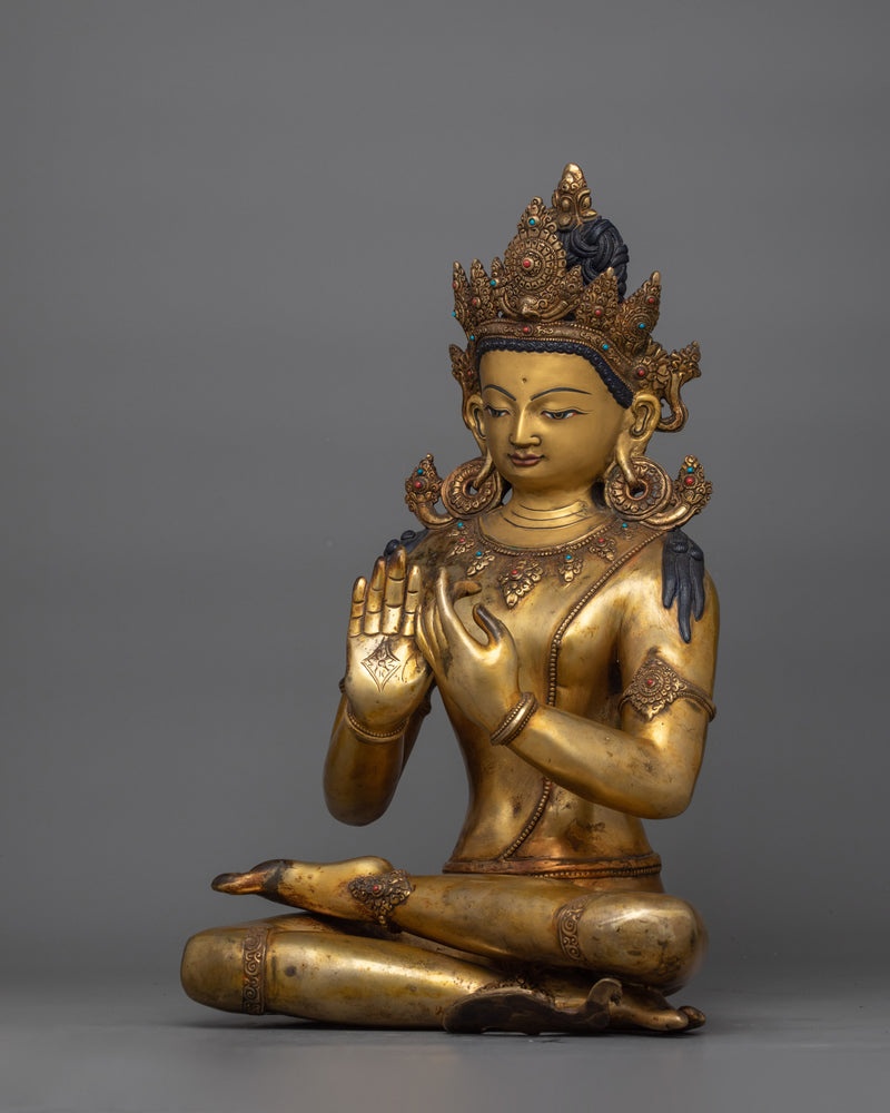 Magnificent 24K Gold Gilded Vairocana Statue | A Symbol of Universal Wisdom