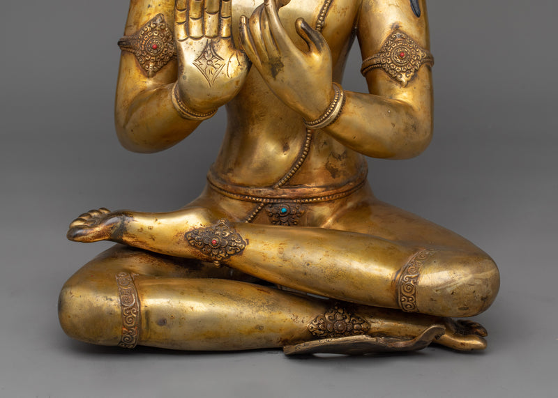 Magnificent 24K Gold Gilded Vairocana Statue | A Symbol of Universal Wisdom