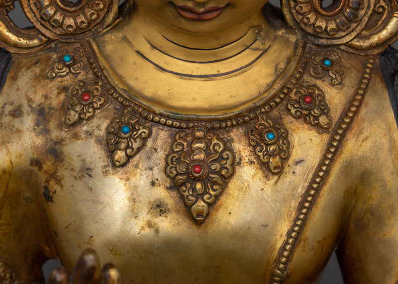 Magnificent 24K Gold Gilded Vairocana Statue | A Symbol of Universal Wisdom