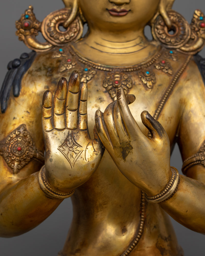 Magnificent 24K Gold Gilded Vairocana Statue | A Symbol of Universal Wisdom