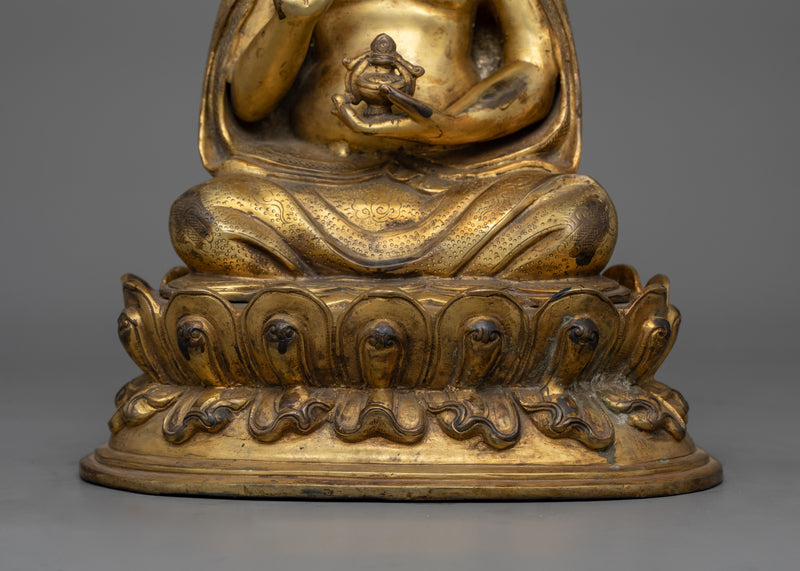 Tibetan Saint Tangtong Gyalpo Sculpture | Antique Finish Artwork