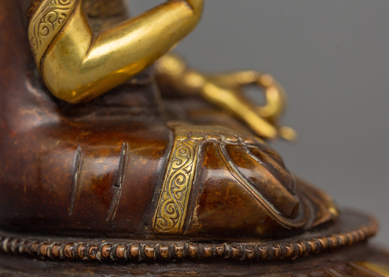 Japanese Buddha Figurine with Antique Finish | Shaka Nyorai Statue