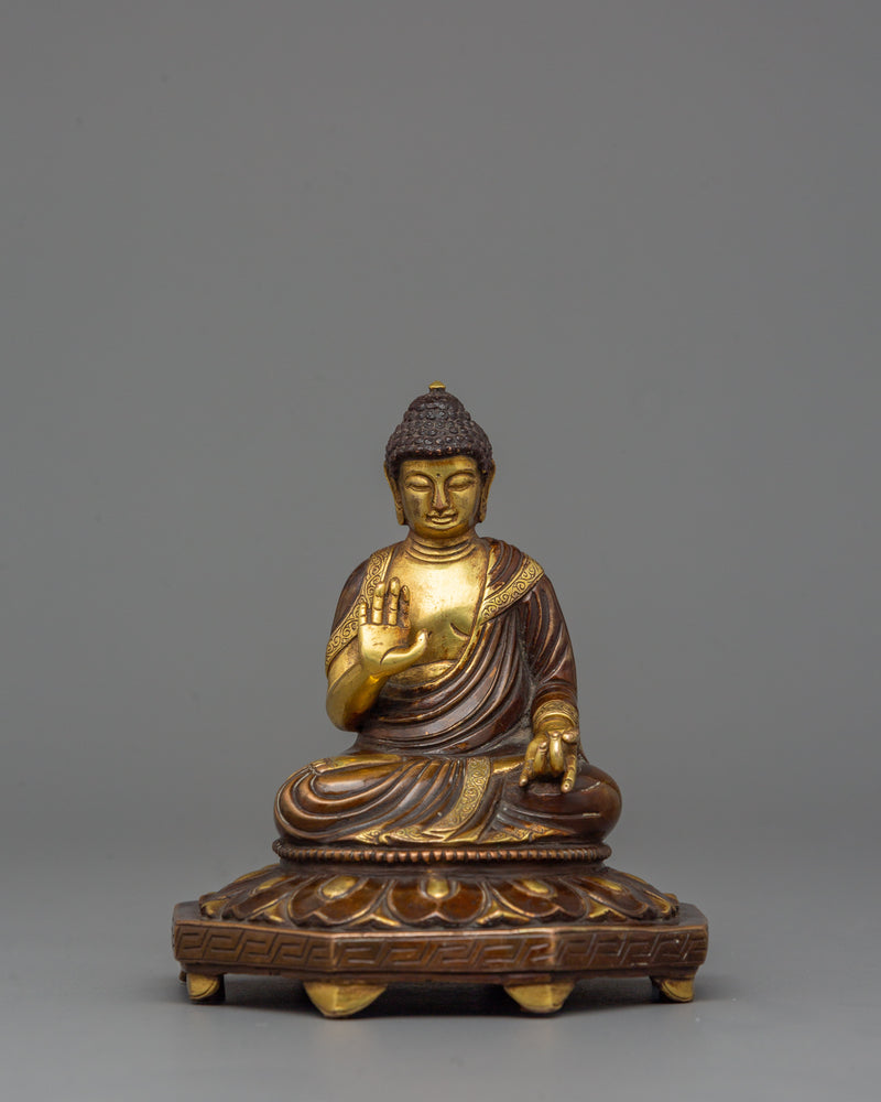 Japanese Buddha Figurine with Antique Finish | Shaka Nyorai Statue