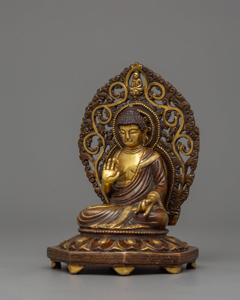 Japanese Buddha Figurine with Antique Finish | Shaka Nyorai Statue