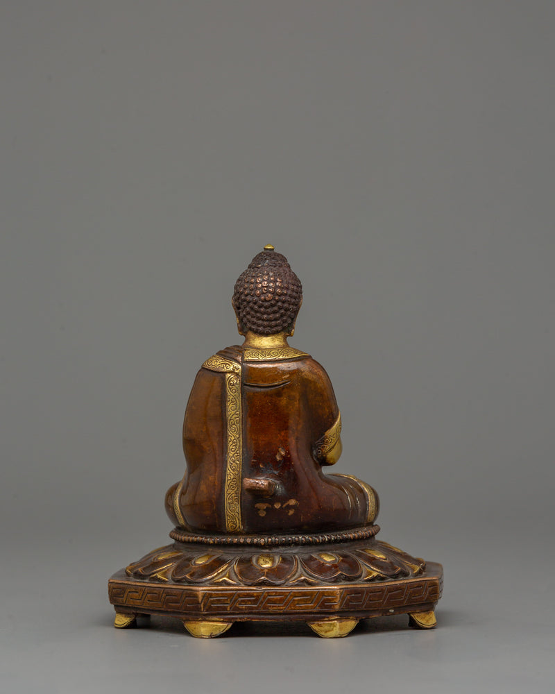 Japanese Buddha Figurine with Antique Finish | Shaka Nyorai Statue