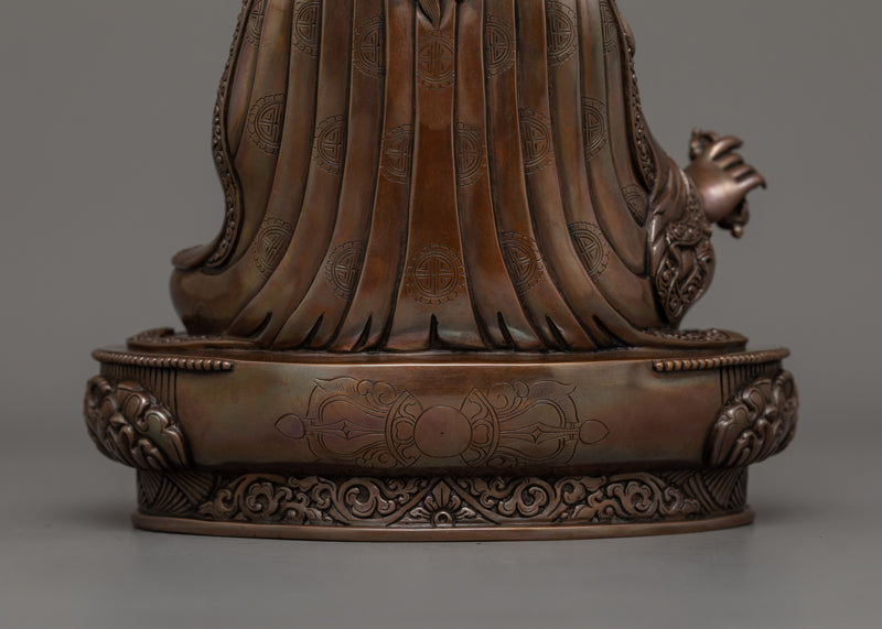 Tibetan Statue of Rinpoche Precious Guru | Oxidized Copper Artwork