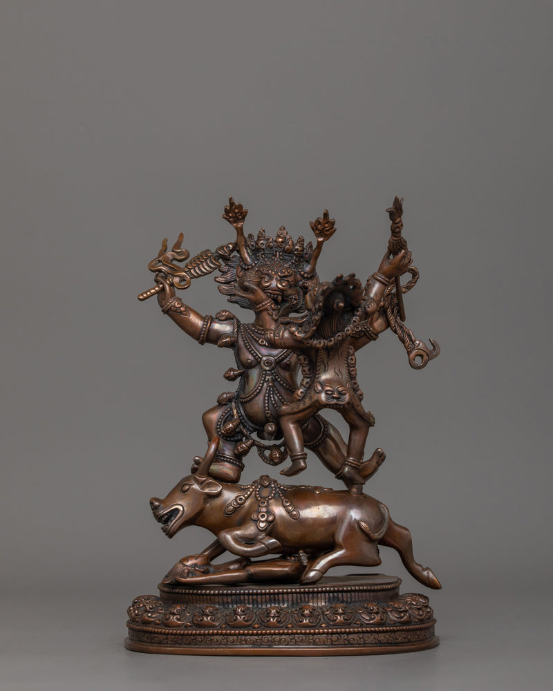 Buffalo Headed Deity Yamantaka Sculpture | Wrathful Deity Revered in Vajrayana Buddhism