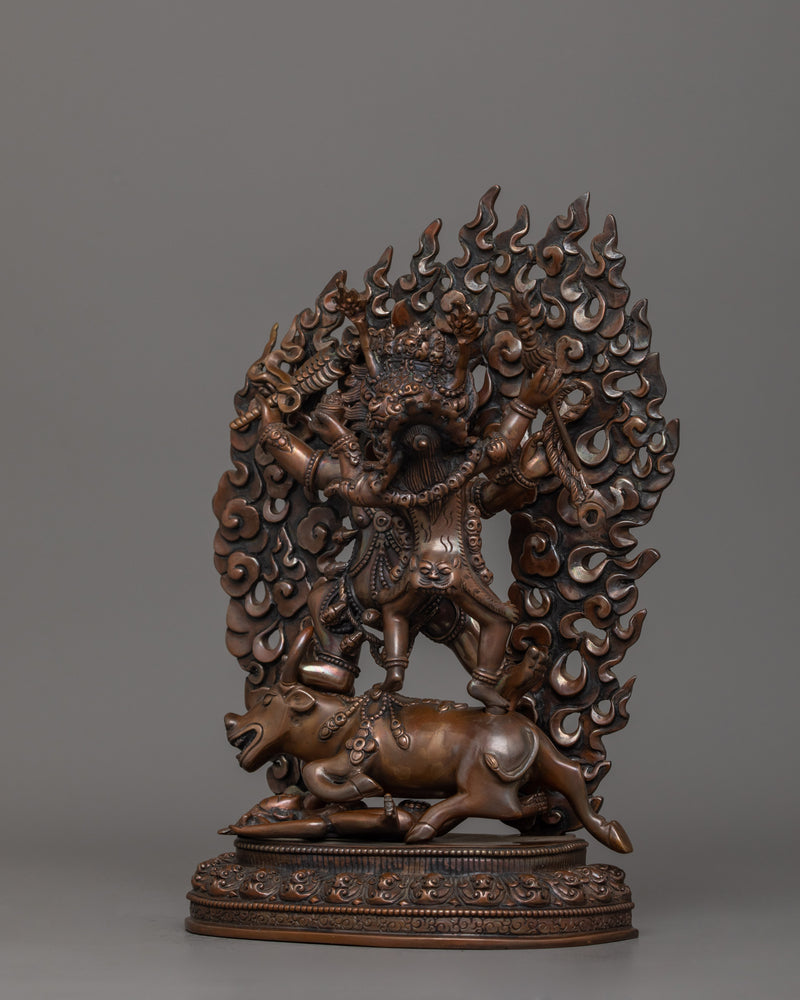 Buffalo Headed Deity Yamantaka Sculpture | Wrathful Deity Revered in Vajrayana Buddhism