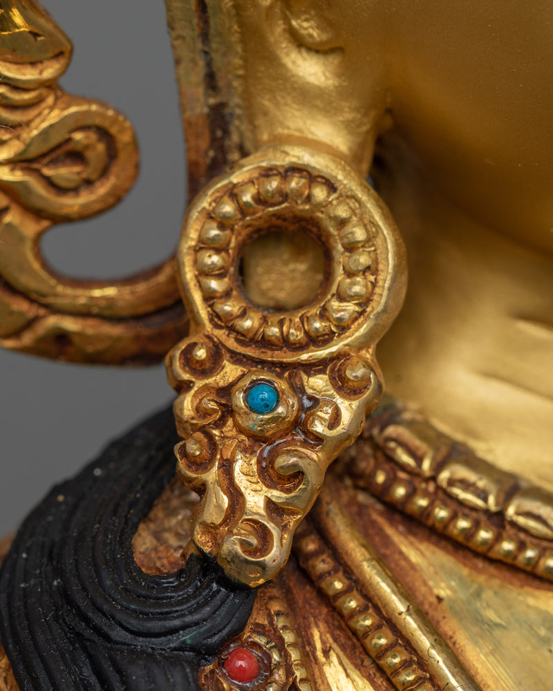 24K Gold Gilded Four Armed Chenrezig Figurine | The Bodhisattva of Compassion