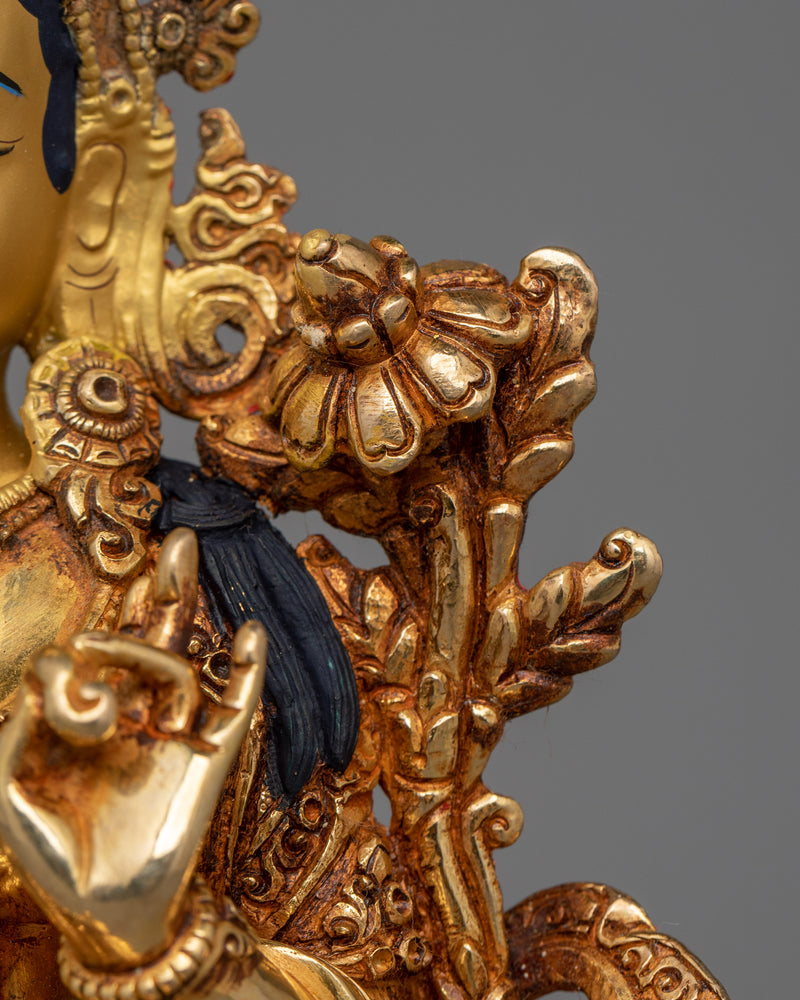 Green Tara Statue With the Eyes of Wisdom | Compassion, and Spiritual Awakening