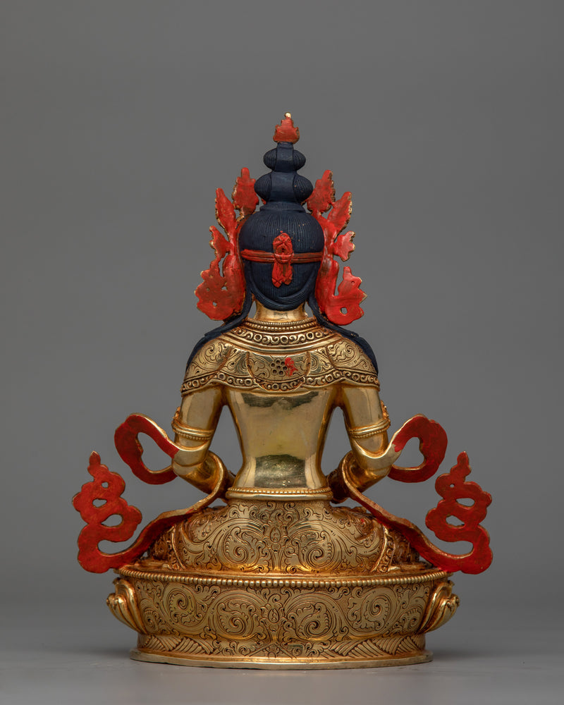 Enlightened Buddha Amitayus Statue for Sacred Decor  | The Deity of Infinite Life