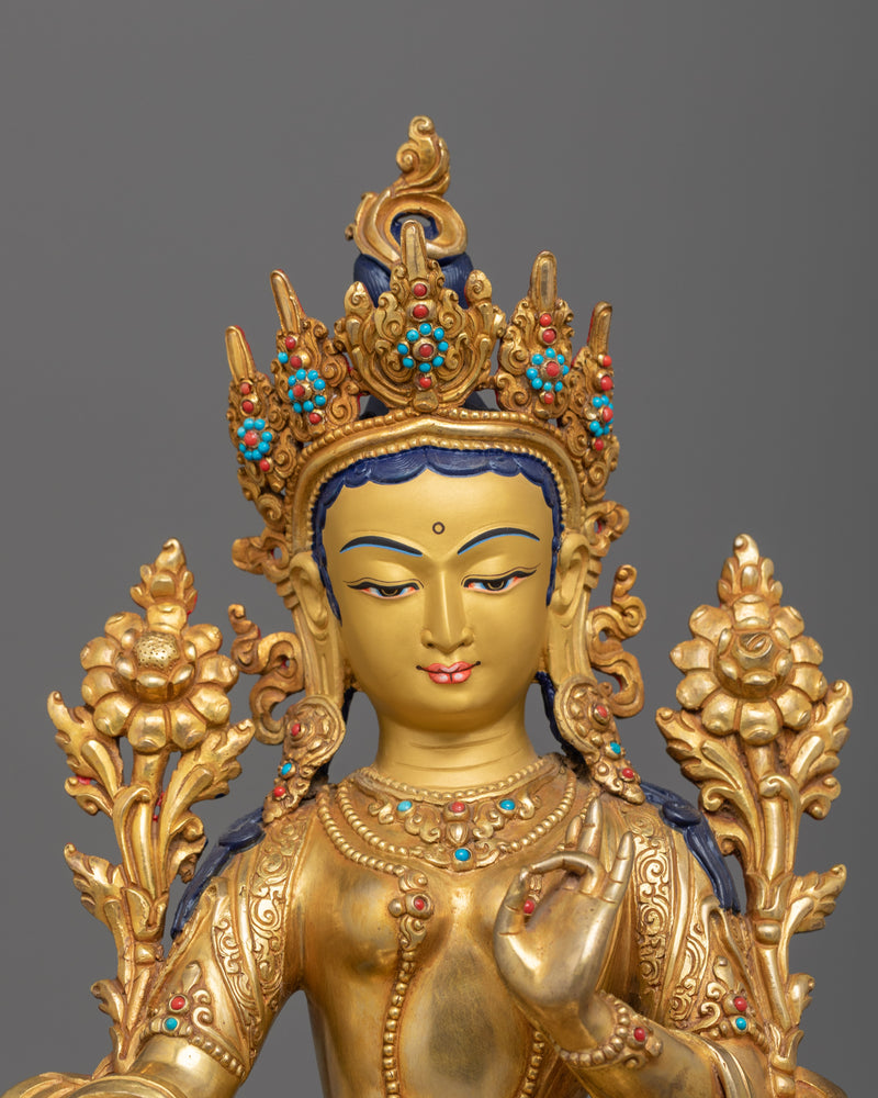 13.4 Inch Tibetan Home Decor Green Tara | The Goddess of Compassion