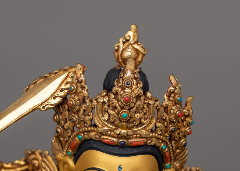 Himalayan Five Bodhisattva Set Figurine | Gold Gilded Buddhist Statue Set