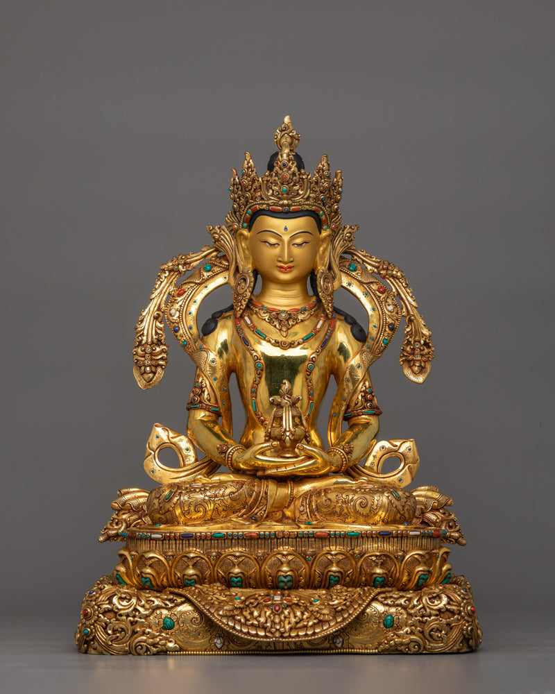 Himalayan Five Bodhisattva Set Figurine | Gold Gilded Buddhist Statue Set