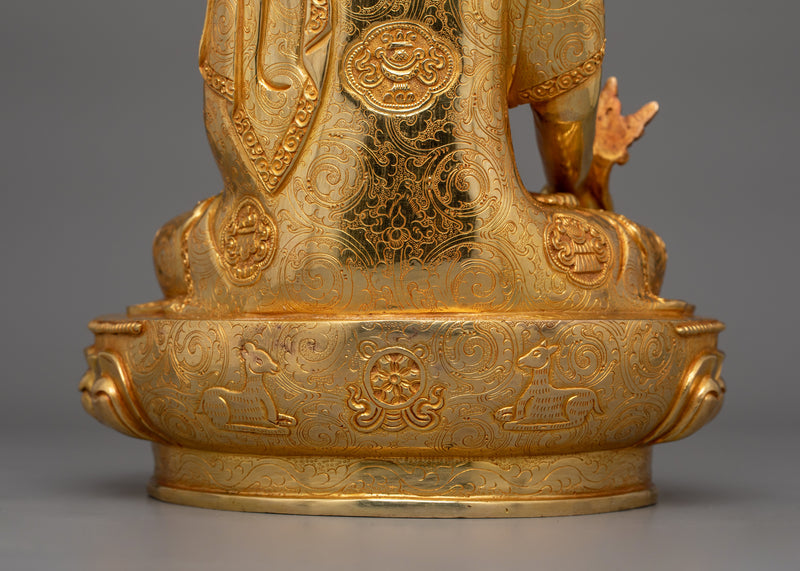 24K Gold Medicine Buddha for Dharma | Tibetan Healing Deity Statue