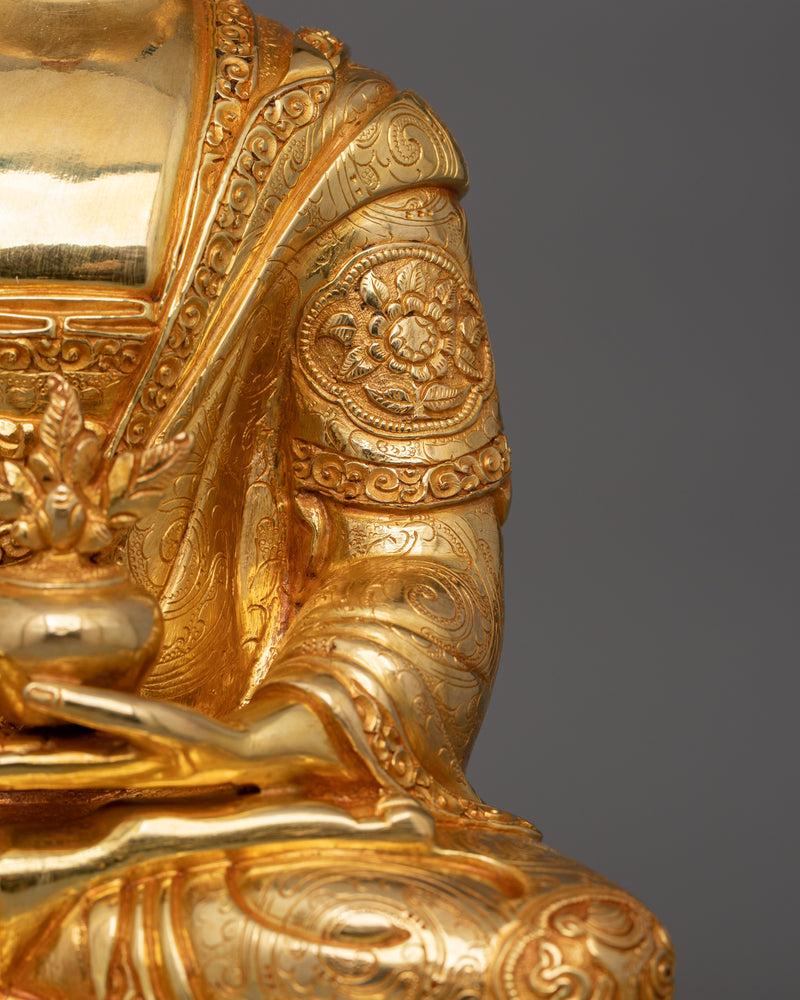 24K Gold Medicine Buddha for Dharma | Tibetan Healing Deity Statue