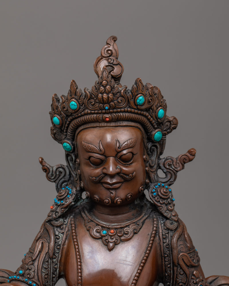 Dzambhala Wrathful Wealth Deity Statue | Guardian of Prosperity Figurine