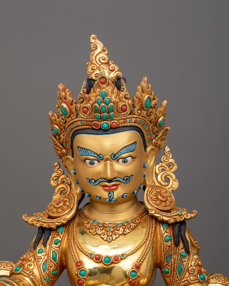 Handmade Figurine of Dzambhala Buddhist Deity | Enlightened Wealth Deity