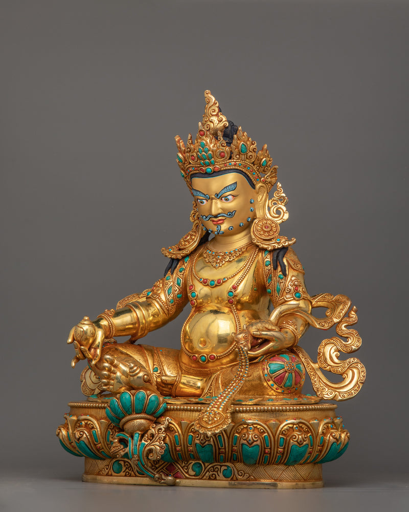 Handmade Figurine of Dzambhala Buddhist Deity | Enlightened Wealth Deity