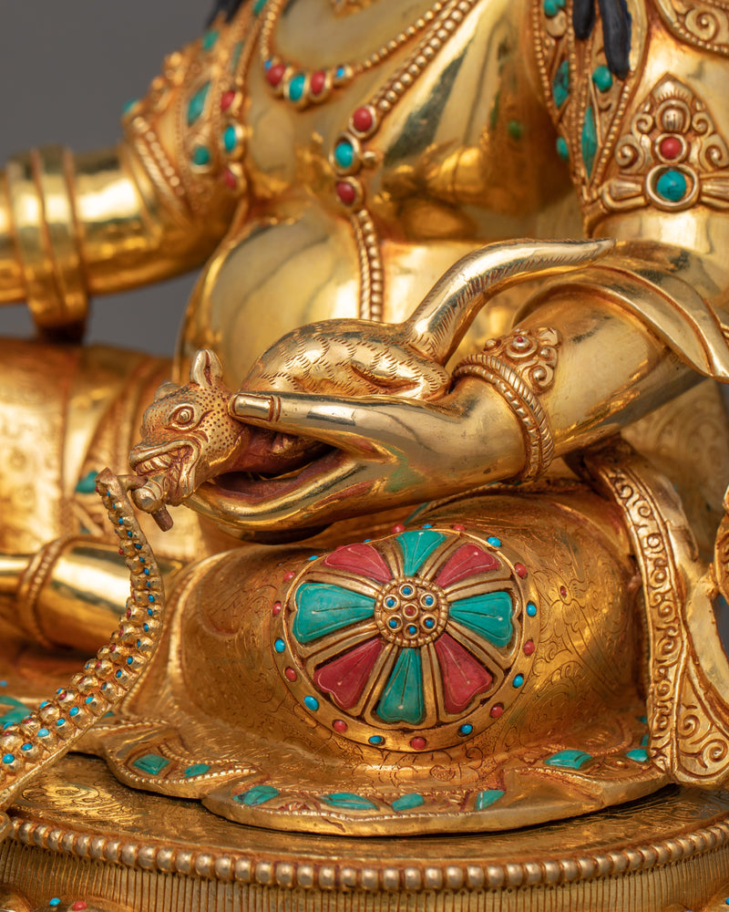 Handmade Figurine of Dzambhala Buddhist Deity | Enlightened Wealth Deity