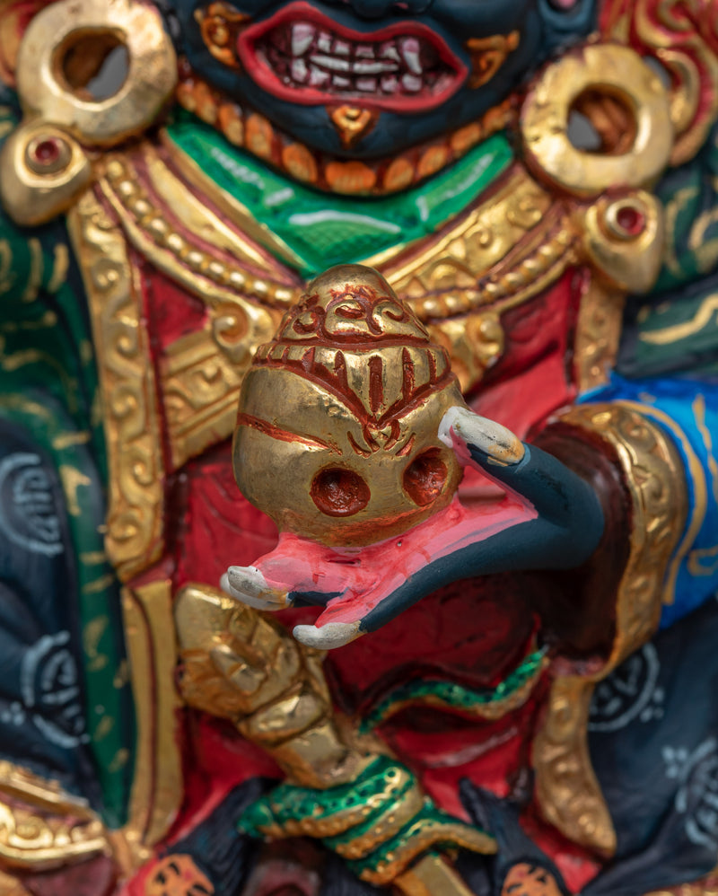 Mahakala Bernagchen Protector Deity Figurine | Tibetan Buddhism Sacred Art