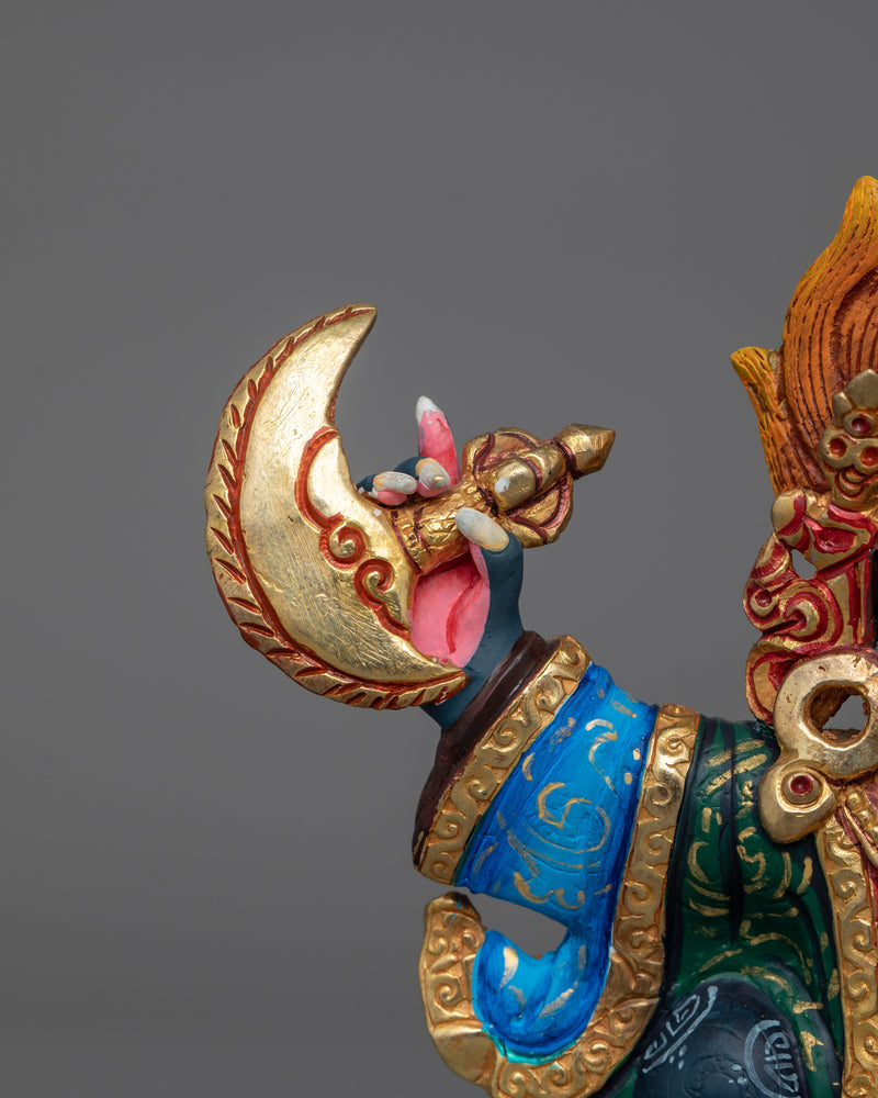 Mahakala Bernagchen Protector Deity Figurine | Tibetan Buddhism Sacred Art