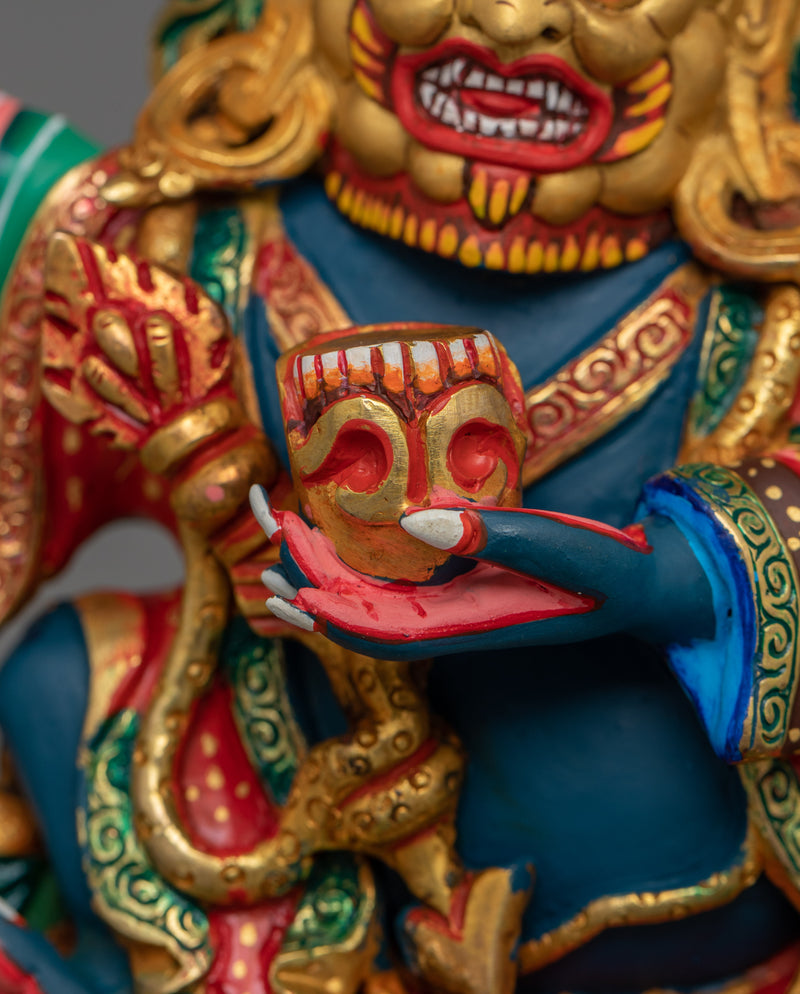 Mahakala Bernakchen Dharma Protector Sculpture | Spiritual Protection and Guidance