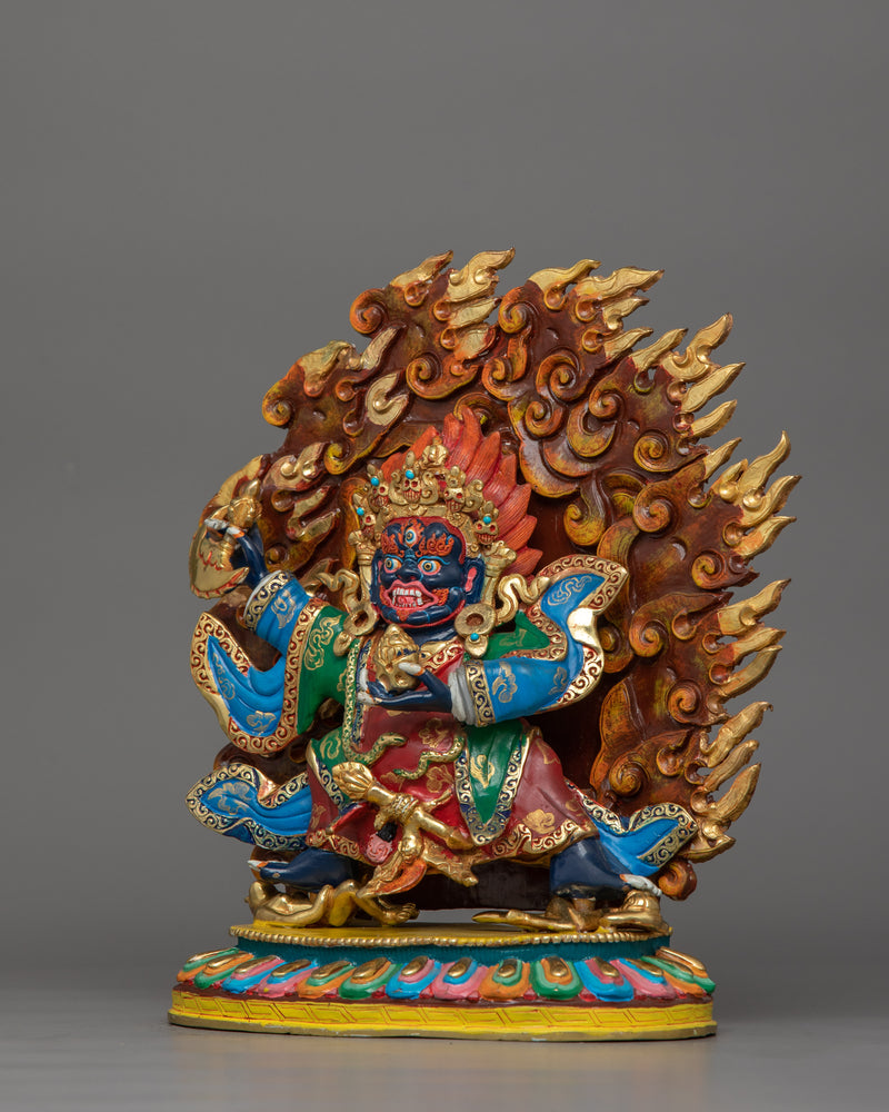 Sacred Mahakala Bernakchen Wrathful Protector Deity | Handcrafted Symbol of Protection