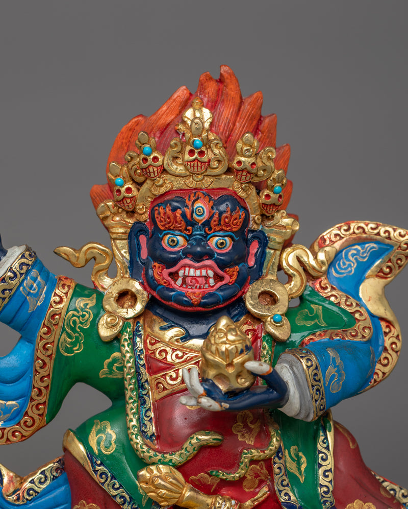 Sacred Mahakala Bernakchen Wrathful Protector Deity | Handcrafted Symbol of Protection