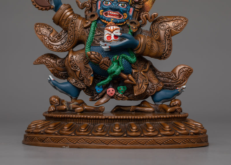 Mahakala Bernakchen Enlightened Protector Statue | Wrathful Deity Mahakala Artwork