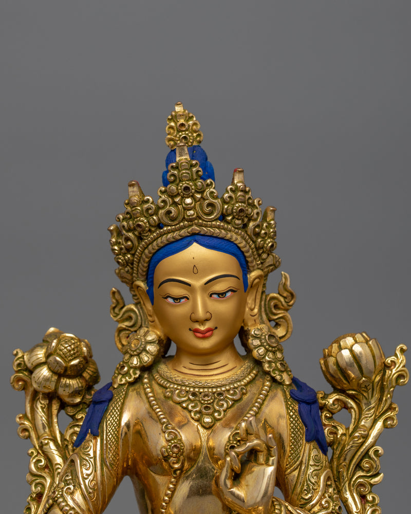 Buddhist Green Tara Enlightened Goddess | Deity of Compassion Female Buddha Figurine