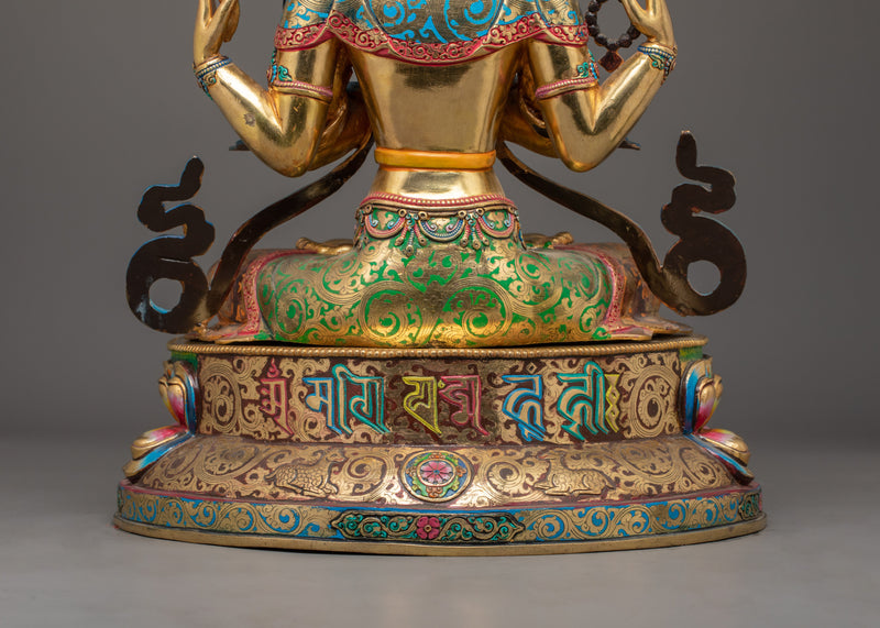 Chenrezig Four-Armed Form Figurine | Compassion and Meditation Decor