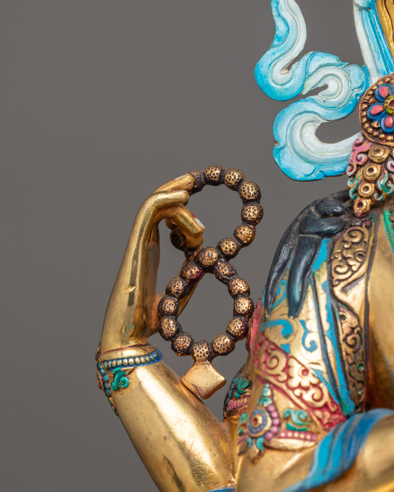 Chenrezig Four-Armed Form Figurine | Compassion and Meditation Decor