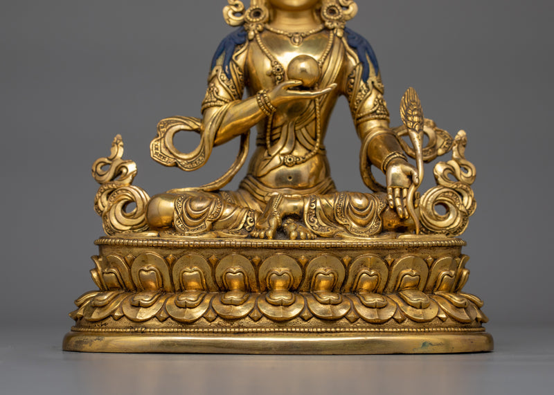 Religious Deity Kshitigarbha Statue | 24K Gold Gilded Copper Artwork