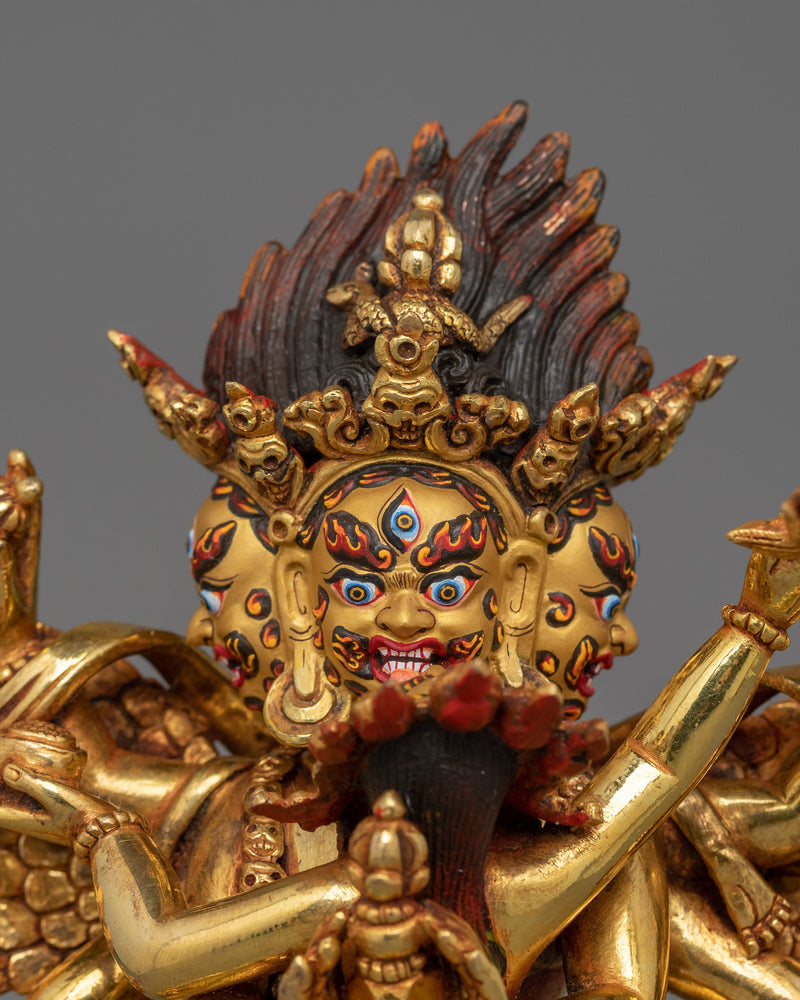 Vajrakilaya Wrathful Deity Statue | Handcrafted Sculpture of Obstacles Removal