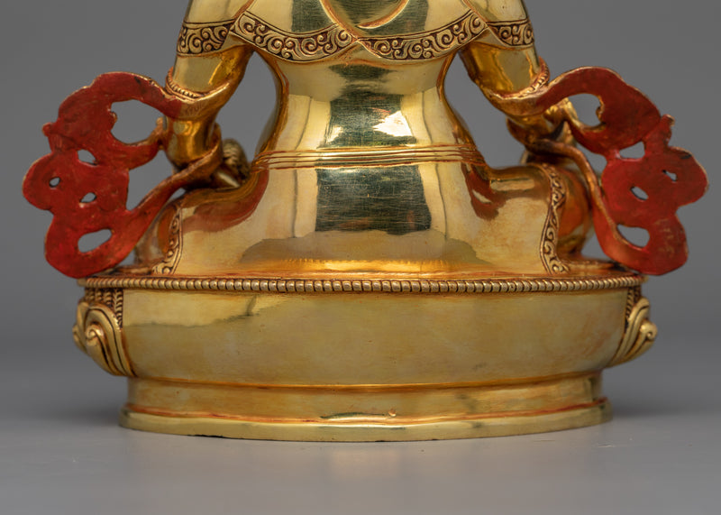 Tibetan Buddhist Wealth Deity Dzambhala Statue | 24K Gold Gilded Dzambhala Sculpture