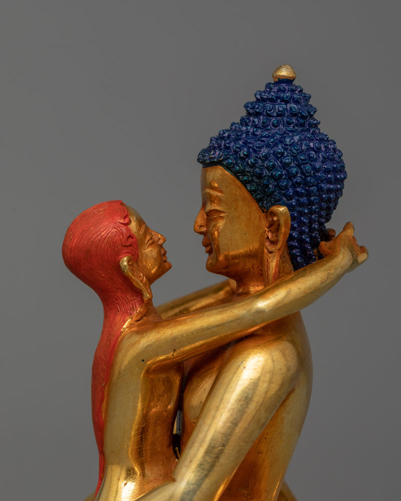 Adi-Buddha Samantabhadra Sculpture with His Consort | Spiritual Enlightenment Art