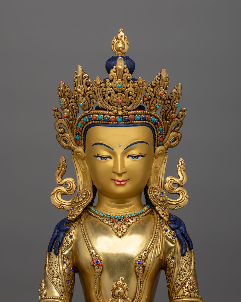 Kshitigarbha Buddhist Spiritual Sculpture | Compassionate Protector of Souls