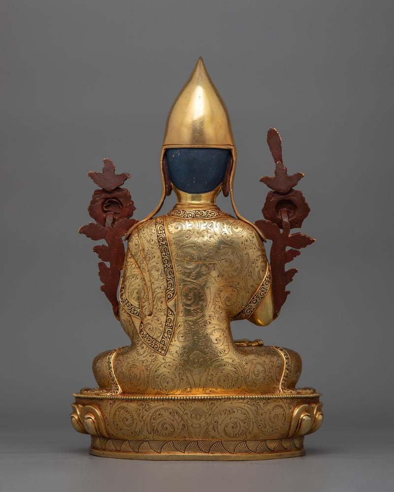 Tsongkhapa With Disciples Copper Sculpture | Tibetan Buddhism's Revered Masters