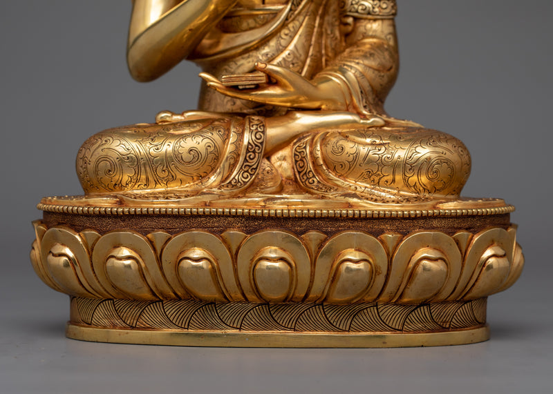 Tsongkhapa With Disciples Copper Sculpture | Tibetan Buddhism's Revered Masters