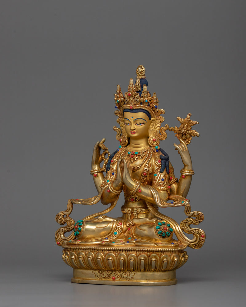 Chenrezig Infinite Compassion Deity Figurine | Representation of Spiritual Guidance