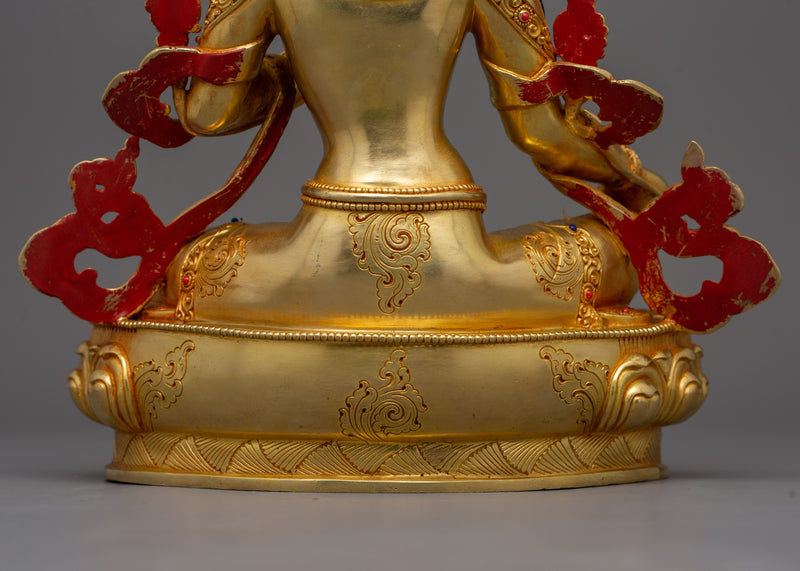 Buddhist Compassionate Goddess Green Tara Statue | Divine Feminine Artwork