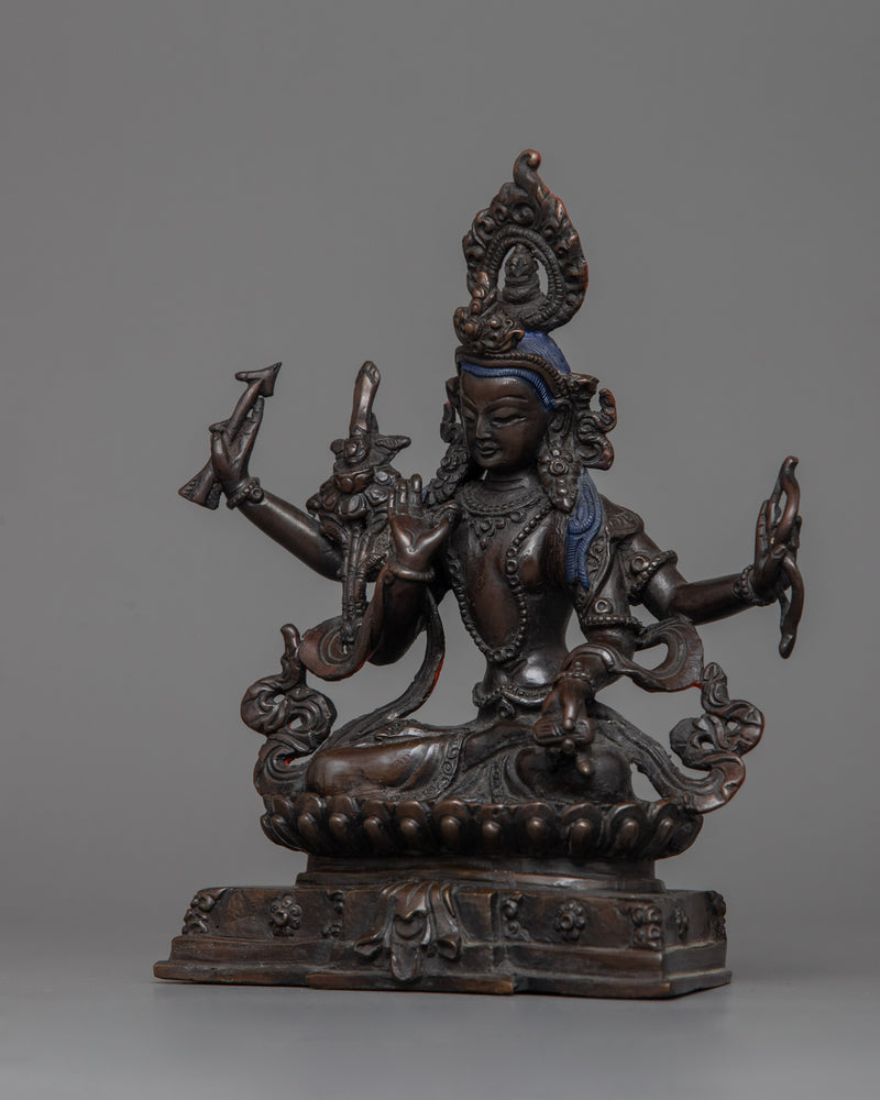 Tibetan Maha Manjushri Figurine | Bodhisattva in Meditation Posture