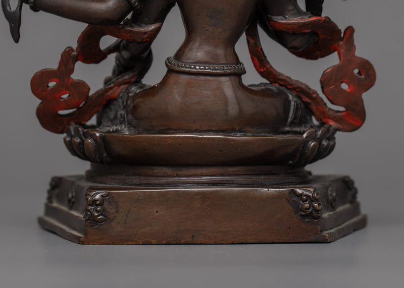 Tibetan Maha Manjushri Figurine | Bodhisattva in Meditation Posture