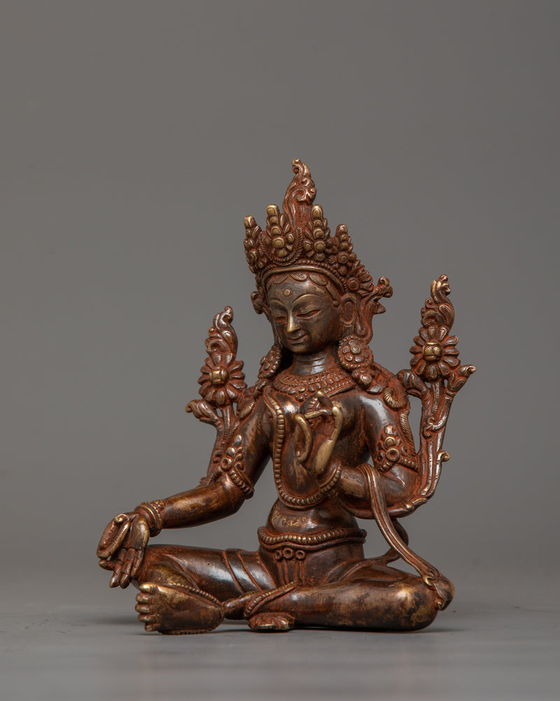 Oxidized Syamatara Statue | Female Deity of Protection and Healing