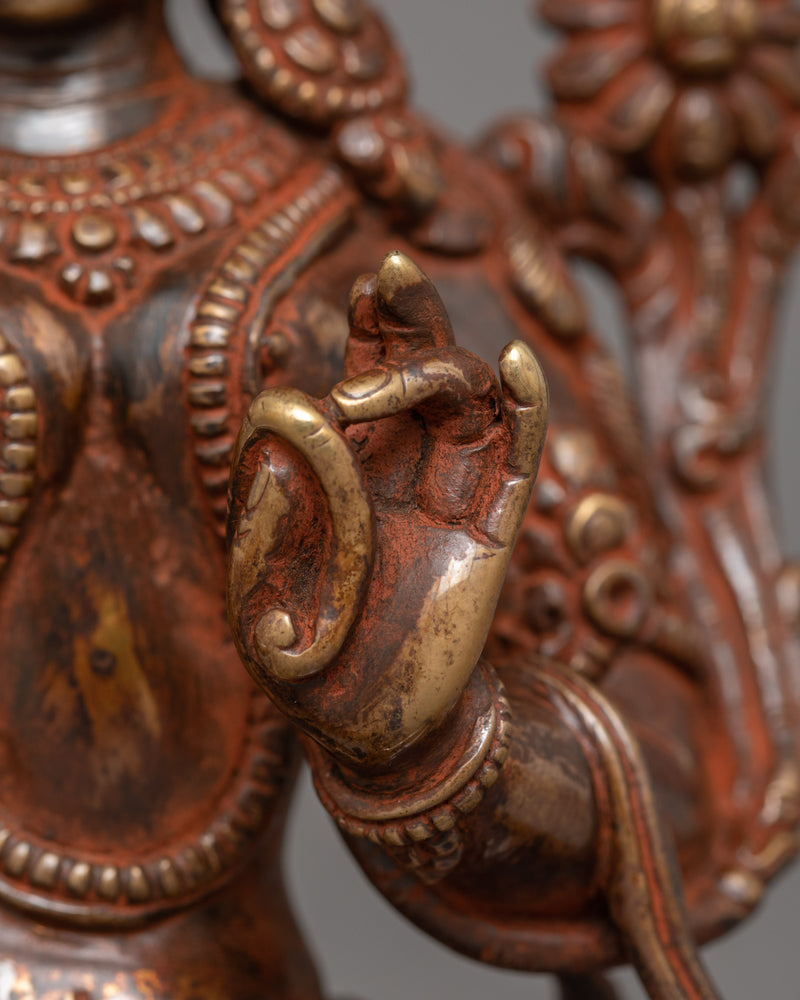 Oxidized Syamatara Statue | Female Deity of Protection and Healing