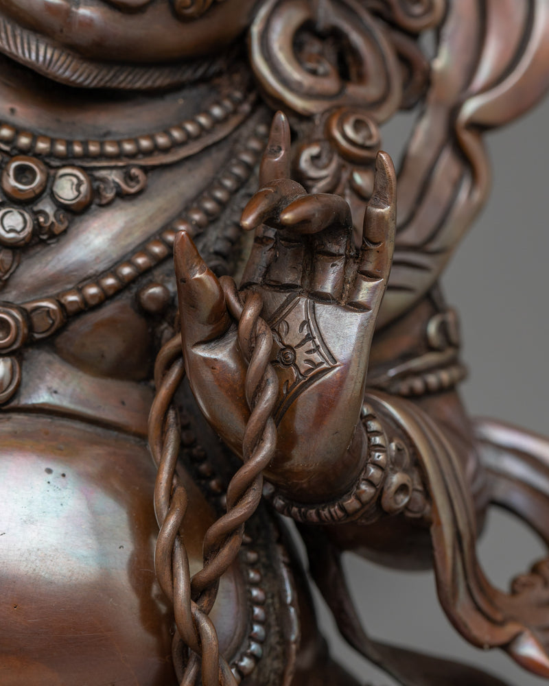 Vajrapani Handcrafted Oxidized Copper Sculpture  | Symbol of Protection and Strength