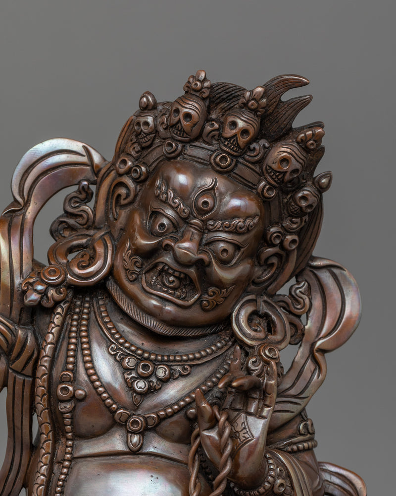 Vajrapani Handcrafted Oxidized Copper Sculpture  | Symbol of Protection and Strength