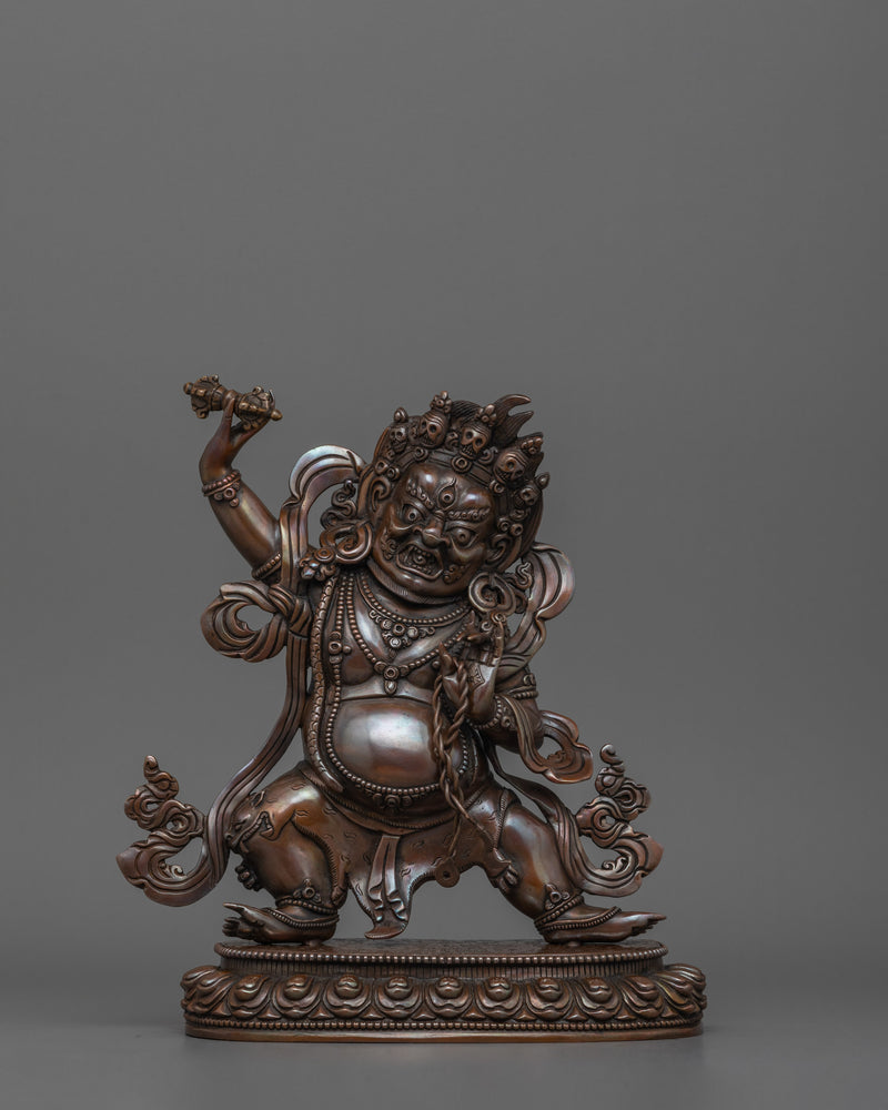 Vajrapani Handcrafted Oxidized Copper Sculpture  | Symbol of Protection and Strength