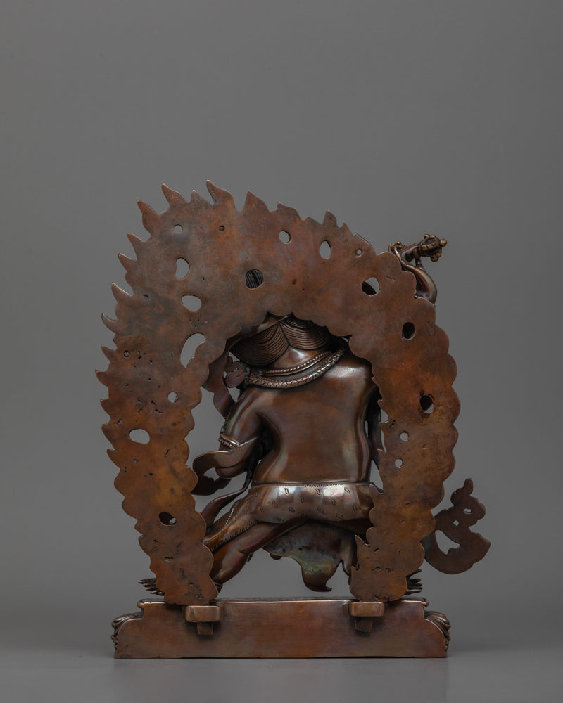 Vajrapani Handcrafted Oxidized Copper Sculpture  | Symbol of Protection and Strength